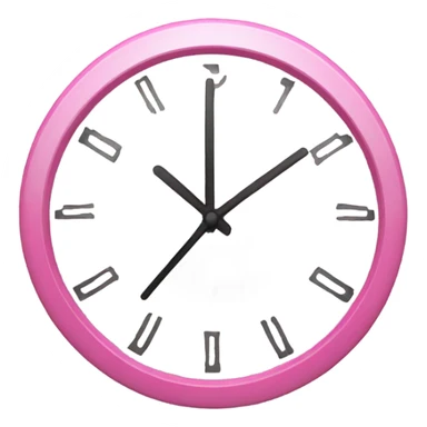 Pink and whit clock sticker