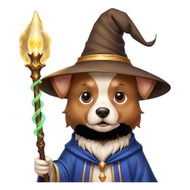 Dog wizard sticker