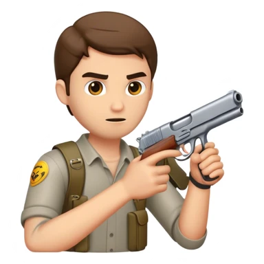 A guy with a gun sticker