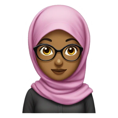 A Hijabi girl with big glasses sticker