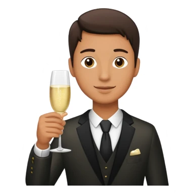 Man with shampane glass sticker