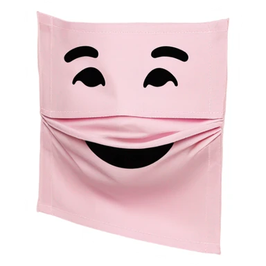 fabric mask in light pink packaging sticker