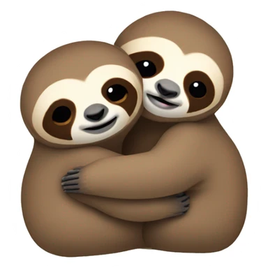 two sloths hugging sticker
