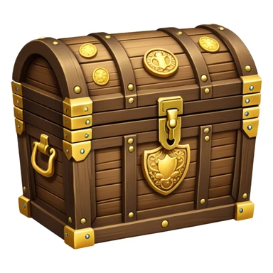 wooden treasure chest filled with gold coins and jewels sticker