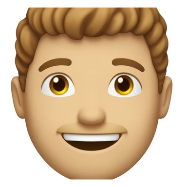 Make me an emoji of a white guy with brown hair smiling who is winking in one ey sticker