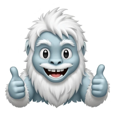 yeti thumbs up, smiling, winking sticker