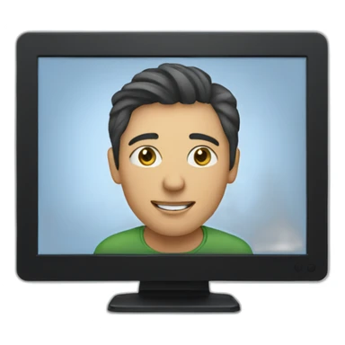 monitor with the video call on the screen sticker