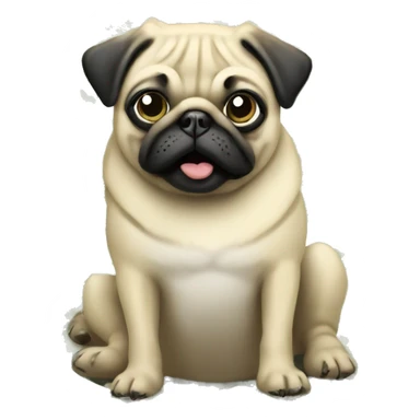Pug with money sticker