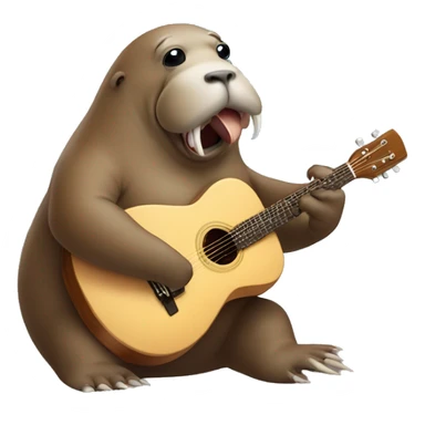Walrus playing the guitar ￼ sticker