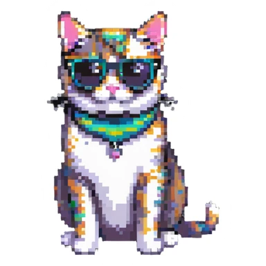 cool cat with sunglasses sticker