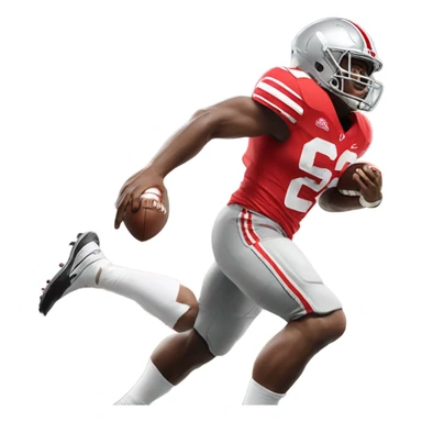 Ohio state football player scoring a touchdown sticker