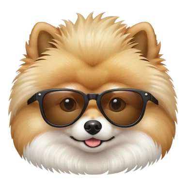 pomeranian with cool sunglasses sticker