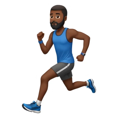 blackman with full beard running exercise sport sticker