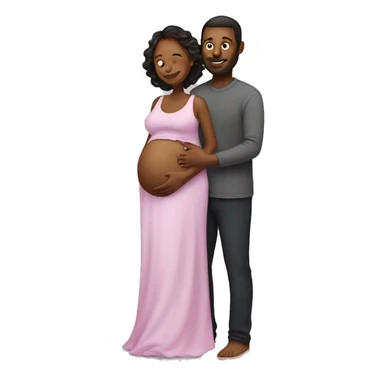 A pregnant woman with her husband  sticker