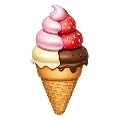 two or three scoops stacked in a cone sticker