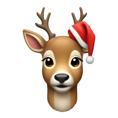 Deer with red nose and Santa hat sticker
