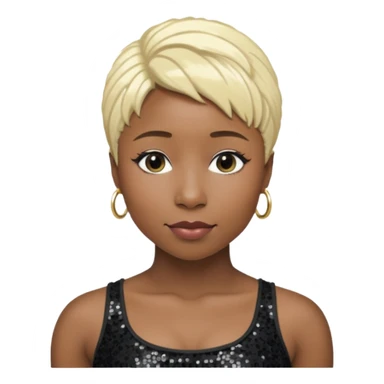 Cynthia Erivo with blonde hair, black sequin crop top sticker