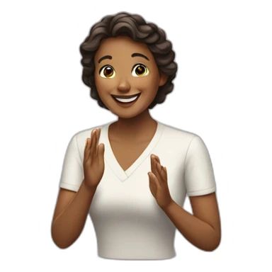 Woman happy and clapping sticker