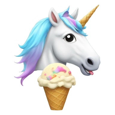 Unicorn eat ice cream sticker