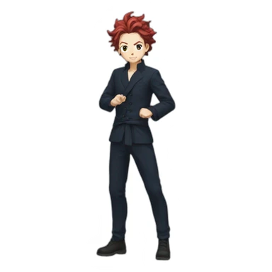 Tanjiro qui fait un dabe sticker