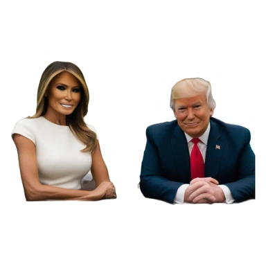 Trump in office with his wife  sticker