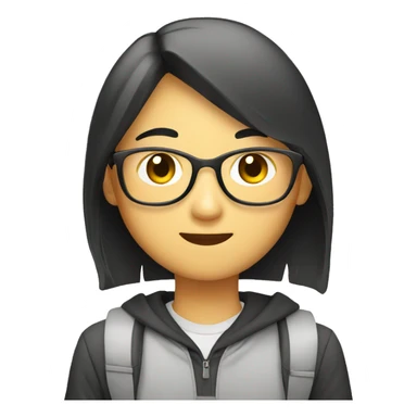 asian student chatting sticker