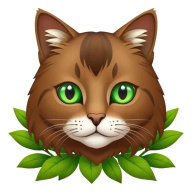 Eine braune europäische Wildkatze mit einer Blume am Kopf sticker