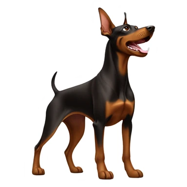 Brown dobermann barking sticker