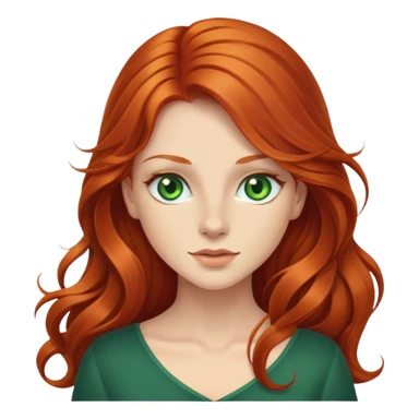 redhead with long hair and green eyes sticker