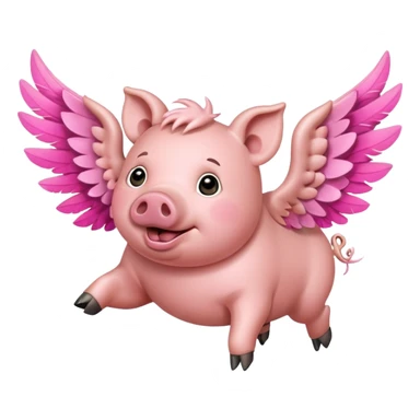 Pig flying sticker