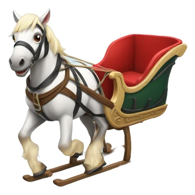 Christmas sleigh with horse sticker
