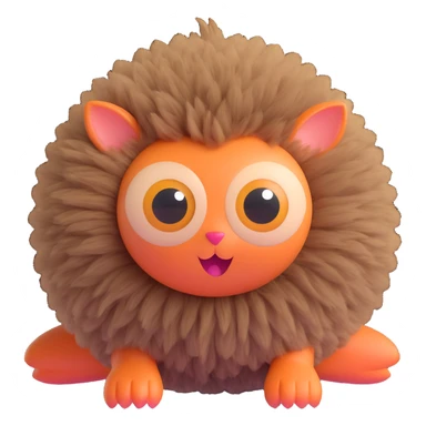 chussel, cute fluffy creature, big eyes, rolling on back sticker