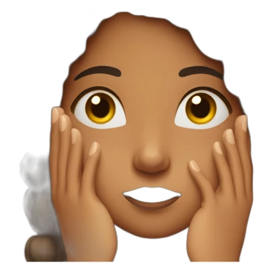 Brown girl scared with hands on side of face sticker