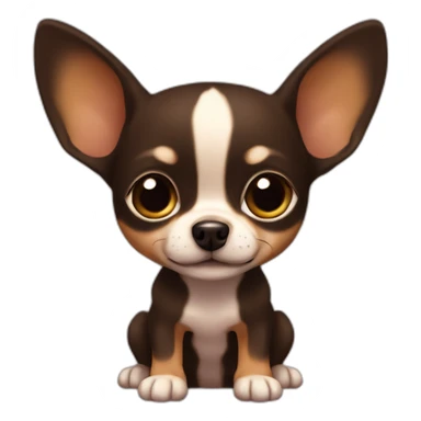 little dog pincher kinda chihuahua, with solid dark brown color sticker