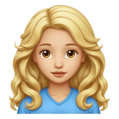 Girl with light skin long blonde wavy hair sticker