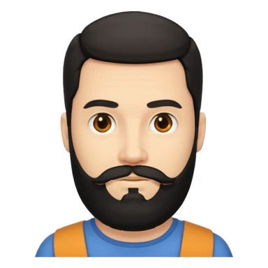 Hombre blanco con barba negra sticker