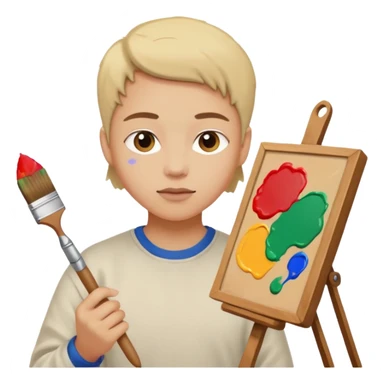 artiste peintre à sticker