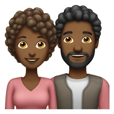 Black couple. Man with short hair and beard with Woman long hair sticker
