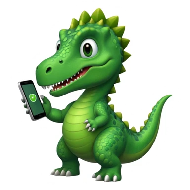 Dinosaur with phone sticker