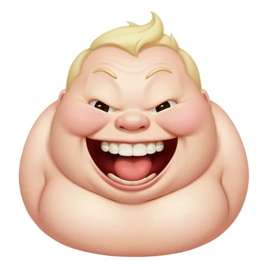 fat dead person laughing hysterically  sticker