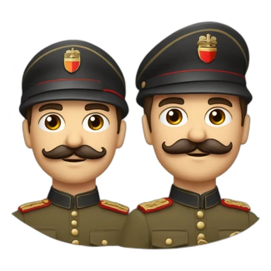 Soldat allemand 2ème guerre mondiale brun avec moustache et brassard rouge sticker