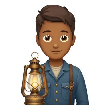 holding vintage gas lamp sticker