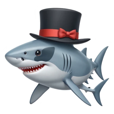 Shark with a top hat sticker