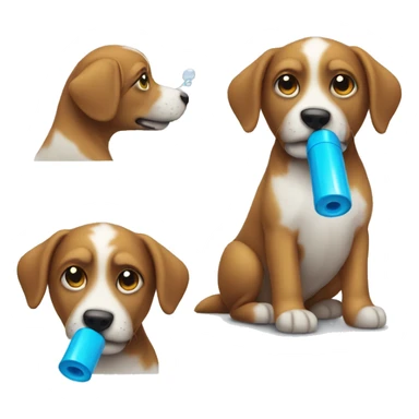 Make a dog with a water gun sticker
