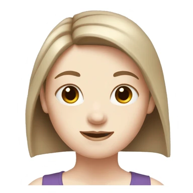 pale skin yoga girl with brown hair  sticker