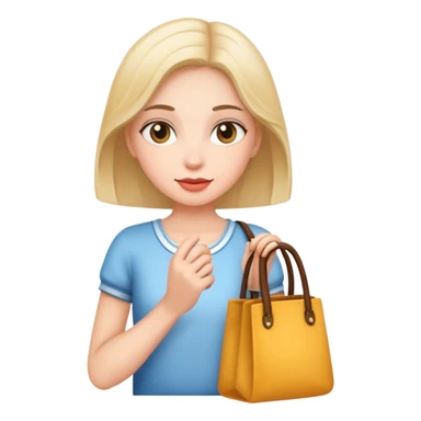 girl holding bag sticker