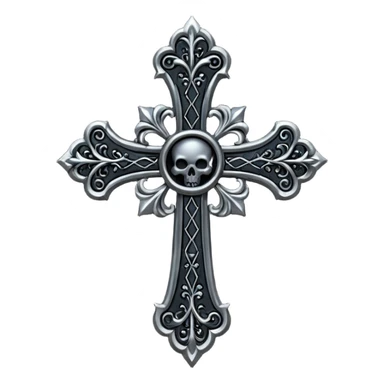 black goth cross sticker