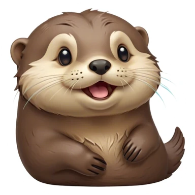 Cinematic Cute Yawning Otter Portrait Emoji, Head tilted slightly with a dramatic, wide-open yawn, showcasing a soft, sleek brown Fur with slightly drooping ears, round eyes barely open in drowsy contentment, Simplified yet irresistibly adorable features, highly detailed, glowing with a soft, cozy glow, high shine, relaxed yet expressive, stylized with a touch of aquatic whimsy, bright and endearing, soft glowing outline, capturing the essence of a sleepy yet affectionate otter, so drowsy it feels like it could glide right out of the screen and curl up for a nap! sticker