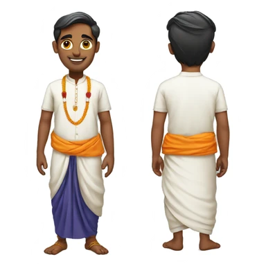 Hindu priest with dhoti and kurta sticker