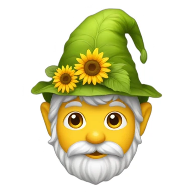 Gnome with sunflower hat sticker